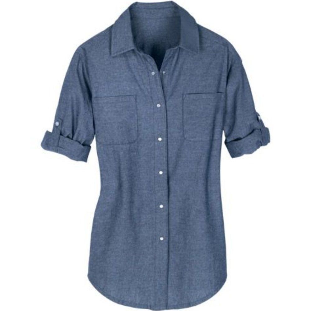 Womens Chambray Chic Top Denim Blue (Size Medium) ~ NEW!!! - Picture 4 of 4